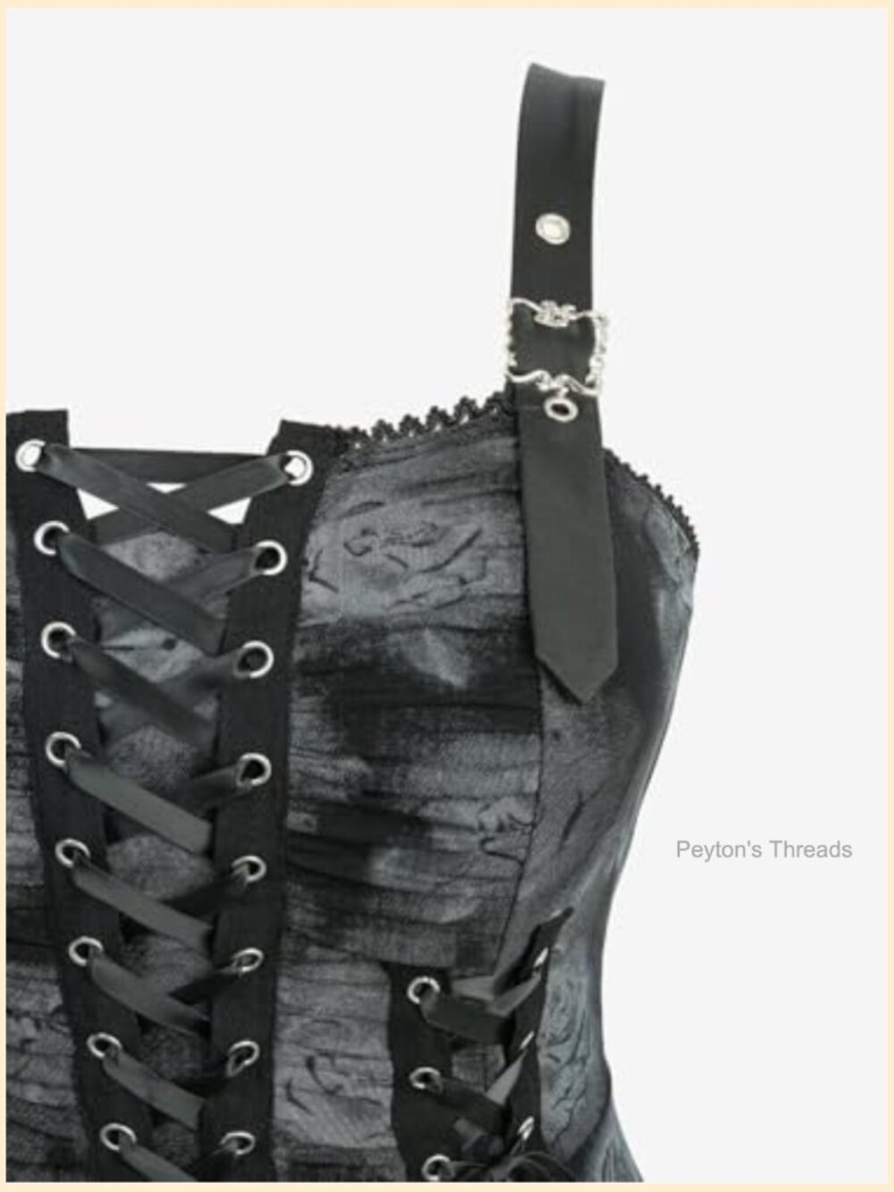 Plus Size Halloween Costume Tie Dye Rose Print Lace-up Buckled Straps - Picture 3 of 5